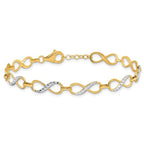 Leslie's 10K w/Rhodium D/C Infinity Fancy Bracelet - Image 3