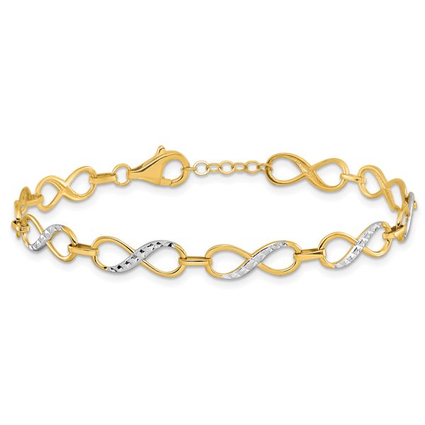 Leslie's 10K w/Rhodium D/C Infinity Fancy Bracelet - Image 3