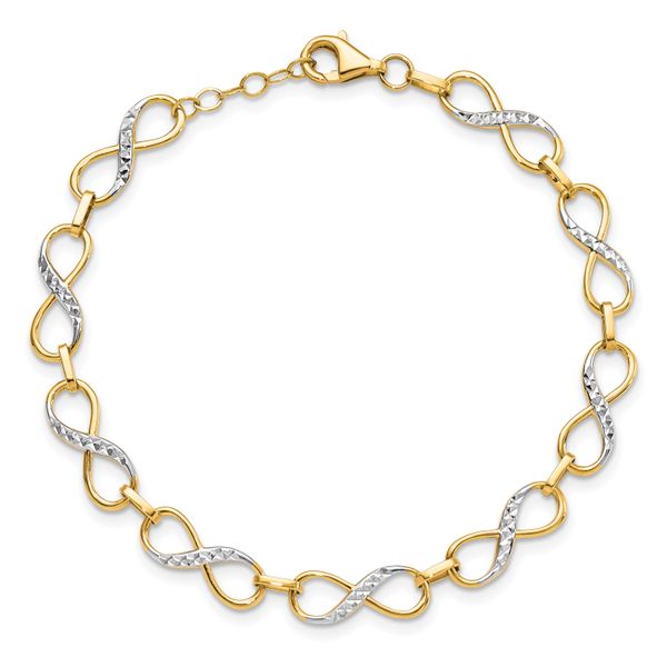 Leslie's 10K w/Rhodium D/C Infinity Fancy Bracelet - Image 4