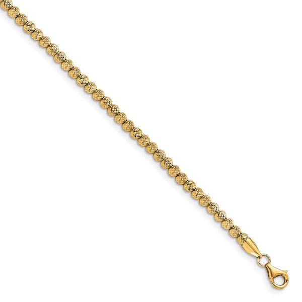 Leslie's 10K Polished Fancy Link D/C Beaded Bracelet