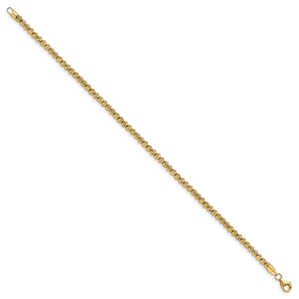 Leslie's 10K Polished Fancy Link D/C Beaded Bracelet - Image 2