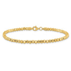 Leslie's 10K Polished Fancy Link D/C Beaded Bracelet - Image 3