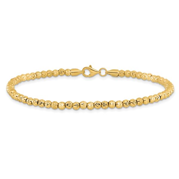 Leslie's 10K Polished Fancy Link D/C Beaded Bracelet - Image 3