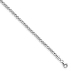 Leslie's 10K White Gold Polished D/C Beaded Bracelet