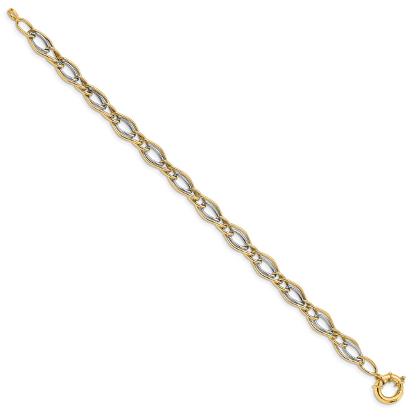 Leslie's 10K Yellow w/Rhodium-plated Polished Bracelet - Image 2