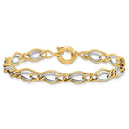 Leslie's 10K Yellow w/Rhodium-plated Polished Bracelet - Image 3