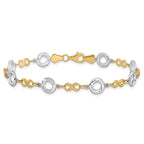 Leslie's 10K Two-tone Polished Textured Infinity Bracelet - Image 3