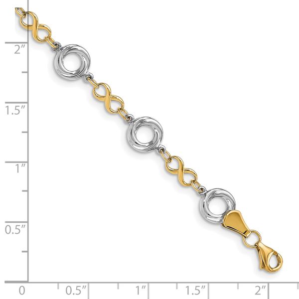 Leslie's 10K Two-tone Polished Textured Infinity Bracelet - Image 4