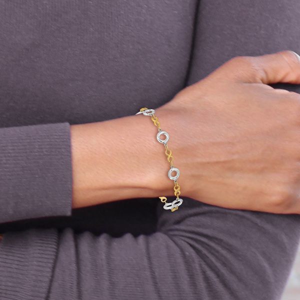 Leslie's 10K Two-tone Polished Textured Infinity Bracelet - Image 5