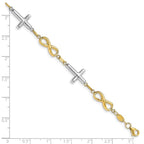 Leslie's 10K Two-tone Polished Cross and Infinity Bracelet - Image 4