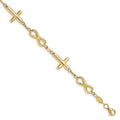 Leslie's 10K Polished Cross and Infinity Bracelet