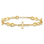 Leslie's 10K Polished Cross and Infinity Bracelet - Image 3