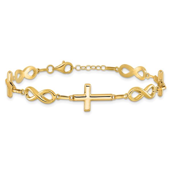 Leslie's 10K Polished Cross and Infinity Bracelet - Image 3