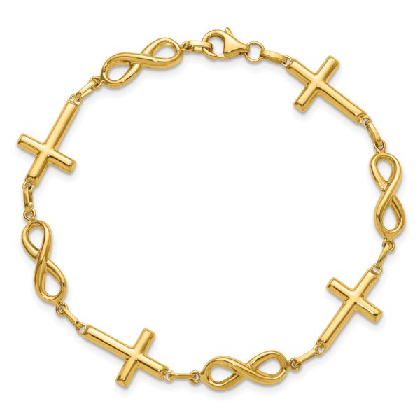 Leslie's 10K Polished Cross and Infinity Bracelet - Image 4