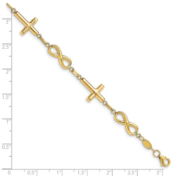 Leslie's 10K Polished Cross and Infinity Bracelet - Image 5