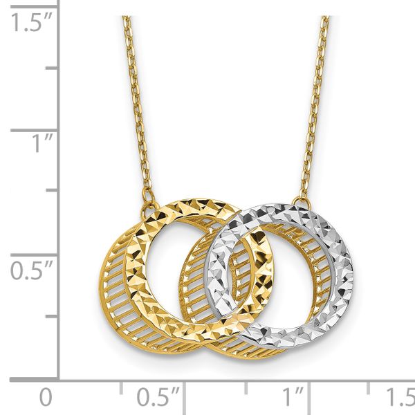 Leslie's 10K Rhodium-plated Polished D/C Necklace - Image 4