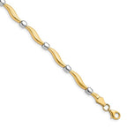 Leslie's 10K Rhodium-plated Polished and Satin Bracelet
