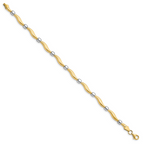 Leslie's 10K Rhodium-plated Polished and Satin Bracelet - Image 2