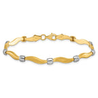 Leslie's 10K Rhodium-plated Polished and Satin Bracelet - Image 3