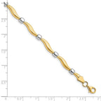 Leslie's 10K Rhodium-plated Polished and Satin Bracelet - Image 4