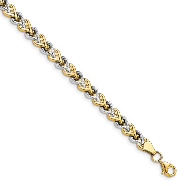 Leslie's 10K Rhodium-plated Polished D/C Bracelet