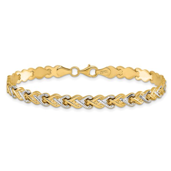 Leslie's 10K Rhodium-plated Polished D/C Bracelet - Image 3