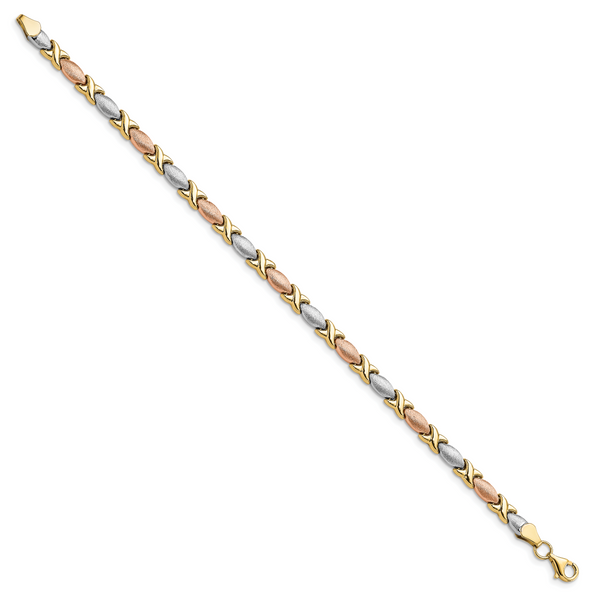 Leslie's 10K Tri-color Polished and Brushed Bracelet - Image 2