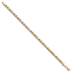 Leslie's 10K Tri-color Polished and Brushed Bracelet - Image 2