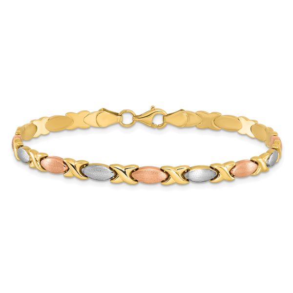 Leslie's 10K Tri-color Polished and Brushed Bracelet - Image 3