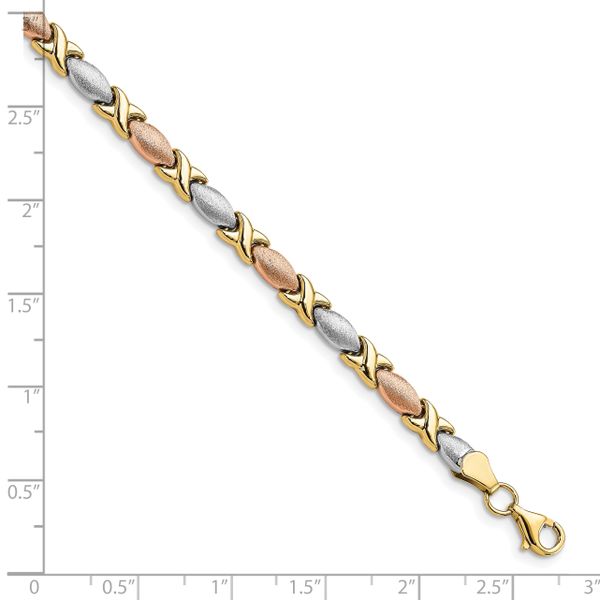 Leslie's 10K Tri-color Polished and Brushed Bracelet - Image 4