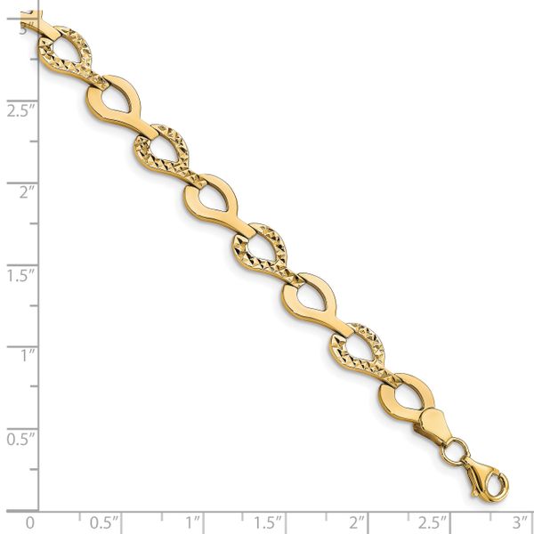 10K Polished Fancy D/C Link Bracelet - Image 4
