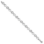 10K White Gold Polished D/C Fancy Link Bracelet - Image 2