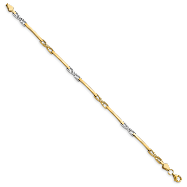 10K Rhodium-plated Polished Bracelet - Image 2