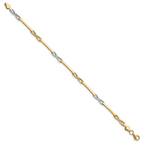 10K Rhodium-plated Polished Bracelet - Image 2