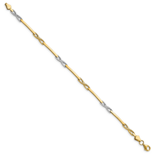10K Rhodium-plated Polished Bracelet - Image 2