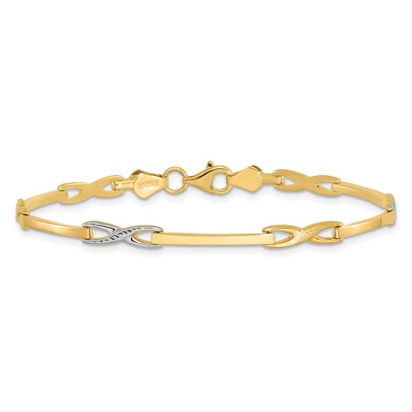 10K Rhodium-plated Polished Bracelet - Image 3