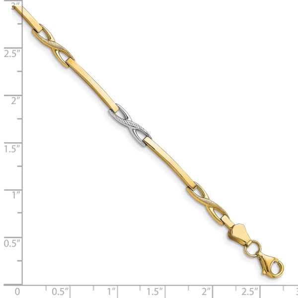 10K Rhodium-plated Polished Bracelet - Image 4