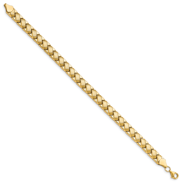 Leslie's 10K Polished and Brushed Fancy Link Bracelet - Image 2