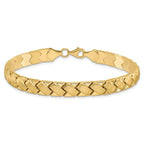Leslie's 10K Polished and Brushed Fancy Link Bracelet - Image 3