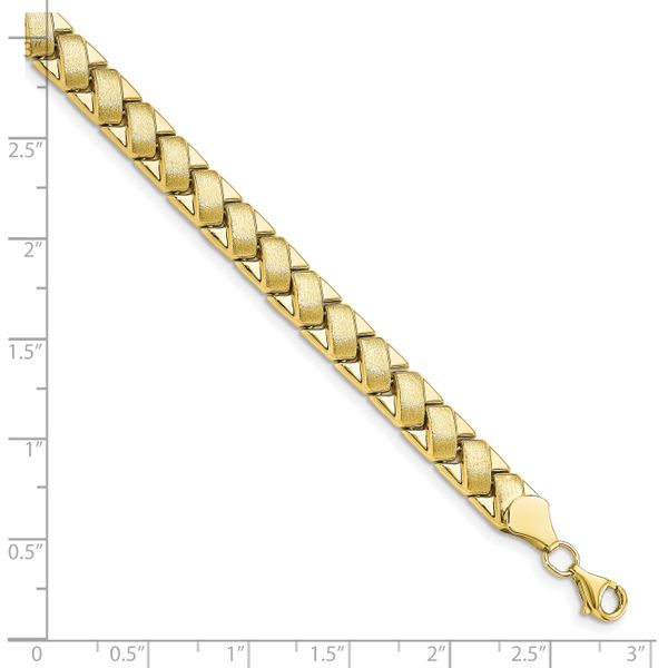Leslie's 10K Polished and Brushed Fancy Link Bracelet - Image 4