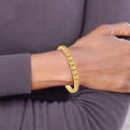 Leslie's 10K Polished and Brushed Fancy Link Bracelet - Image 5