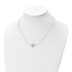 Leslie's 10K Rhodium-plated Polished D/C Butterfly Bar Necklace - Image 3