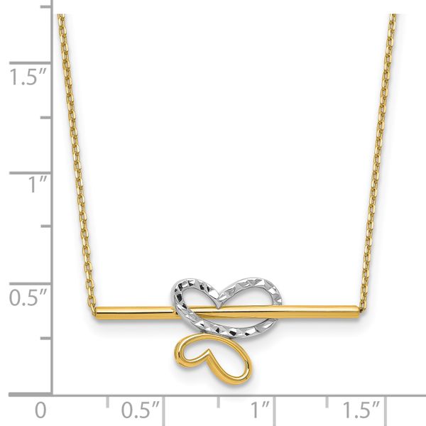 Leslie's 10K Rhodium-plated Polished D/C Butterfly Bar Necklace - Image 4