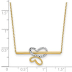 Leslie's 10K Rhodium-plated Polished D/C Butterfly Bar Necklace - Image 4