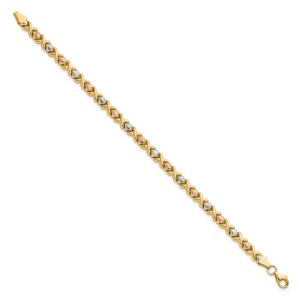 Leslie's 10k Tri-color Polished and D/C Bracelet - Image 2