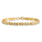 Leslie's 10k Tri-color Polished and D/C Bracelet - Image 3