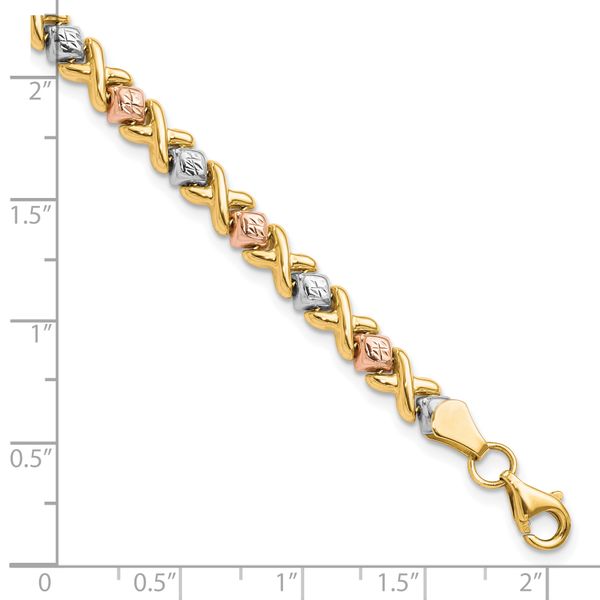 Leslie's 10k Tri-color Polished and D/C Bracelet - Image 4