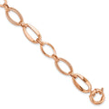 Leslie's 10k Rose Gold Polished and Textured Link Bracelet