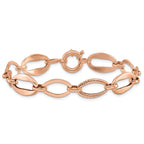 Leslie's 10k Rose Gold Polished and Textured Link Bracelet - Image 3