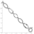 Leslie's 10k White Gold Polished and Textured Link Bracelet - Image 5